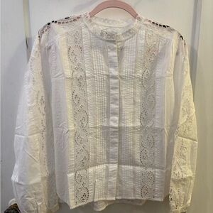 Madewell White Eyelet Top